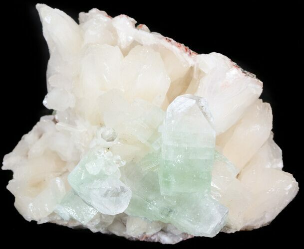 Zoned Apophyllite Crystals on Stilbite - India #44350